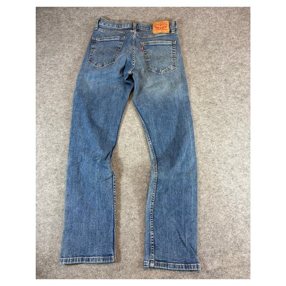Levis 511 Denim Slim Fit Straight Jeans Mens 32x31 Blue Red Tab Faded Streetwear - Picture 1 of 8